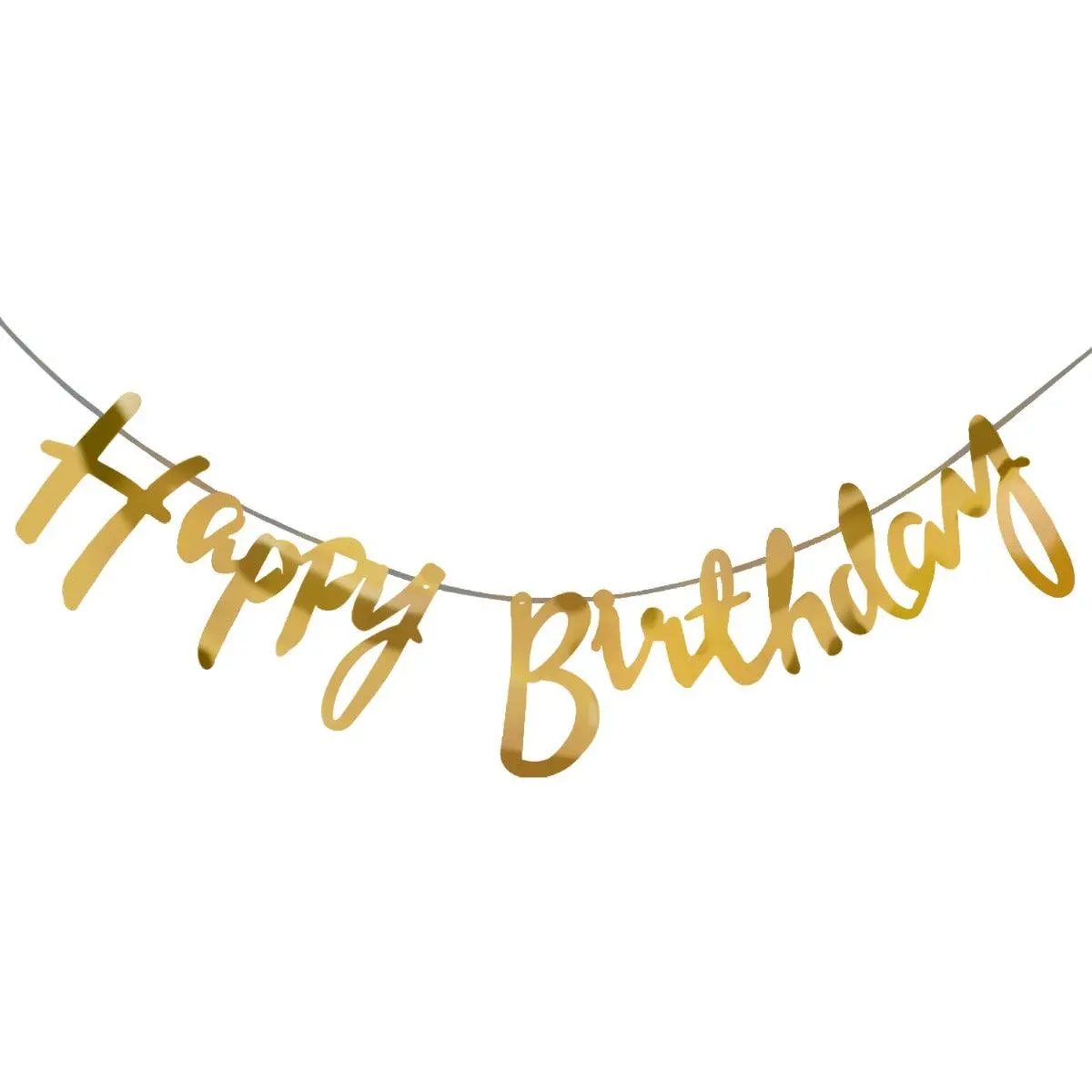 Partycorp Gold Happy Birthday Alphabets Letters Banner Decoration For All Ages, Birthday Party Supplies 1