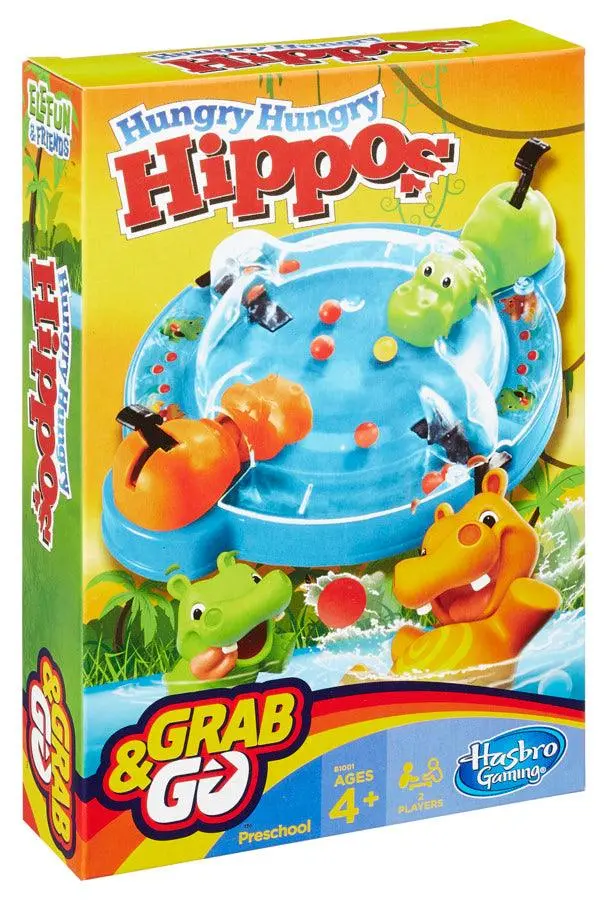Hasbro Gaming Elefun & Friends Hungry Hungry Hippos Grab & Go Game 2