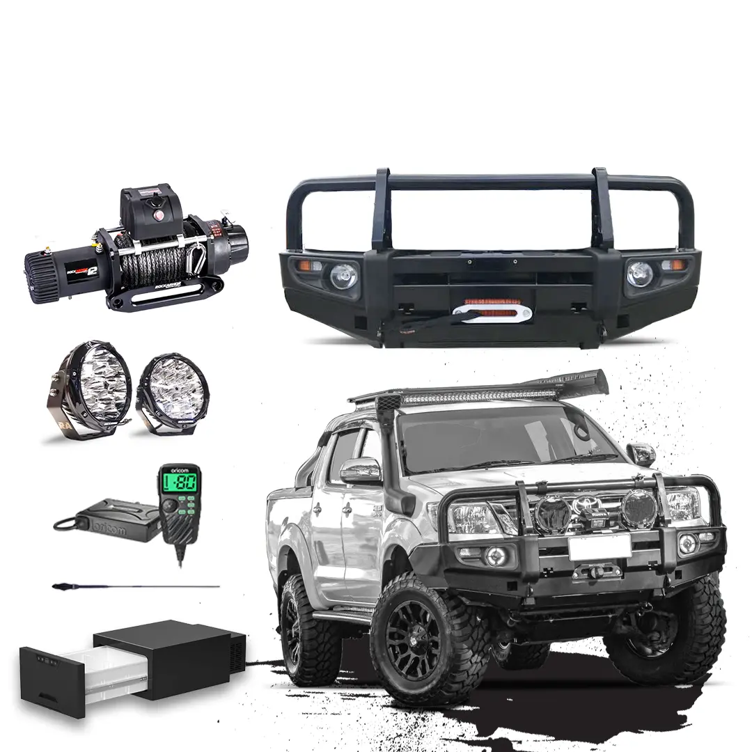 N70 Hilux Touring Pack Suits: 08/2011 - 08/2015 - Prem Bullbar, Winch, Lights, Uhf + Free Fridge 1
