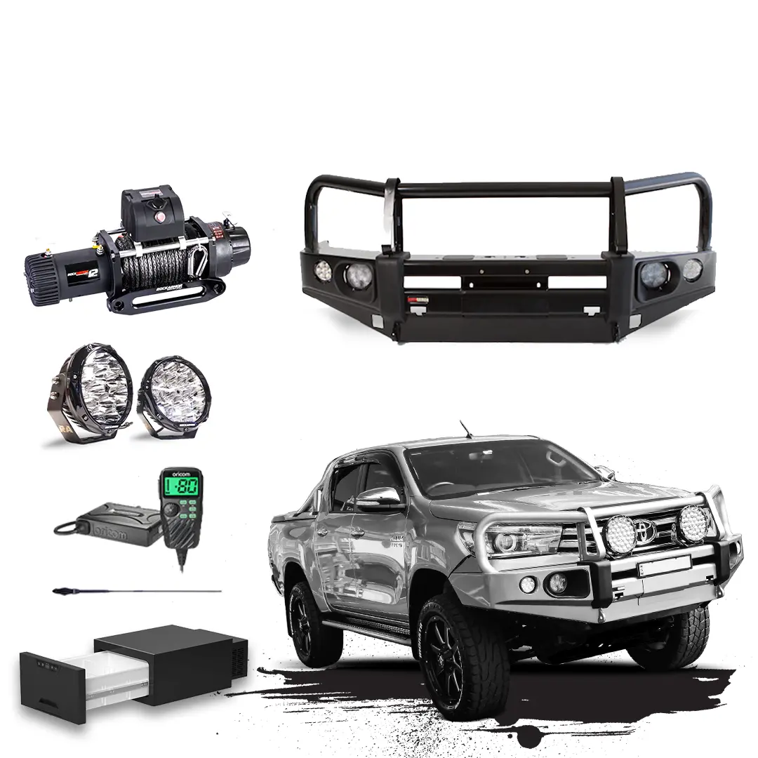 Hilux N80 Touring Pack Suits: N80 Hilux 2015-07/2020 - Elite Bullbar, Winch, Lights, Uhf + Free Fridge 1