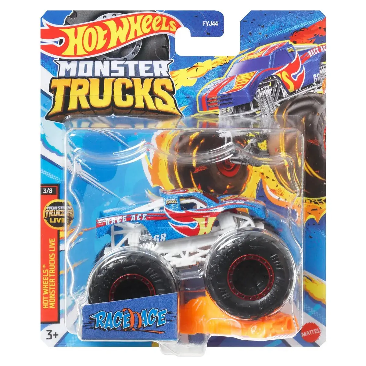 Hot Wheels 1:64 Scale Race Ace Monster Truck For Ages 3+ (Hnw27) 1
