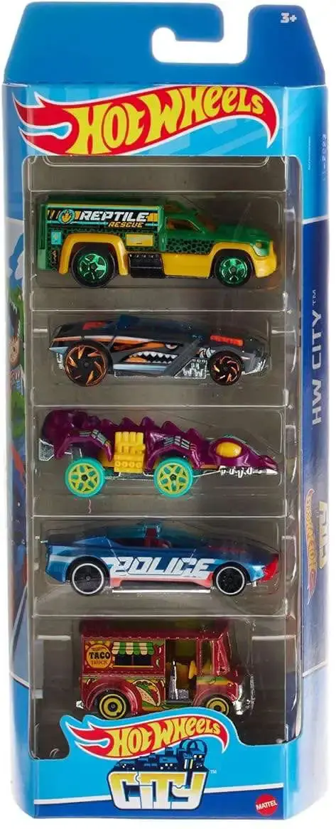 Hot Wheels 5 Car Gift Pack - Hw City Pack Of 5 For Kids & Collectors 1