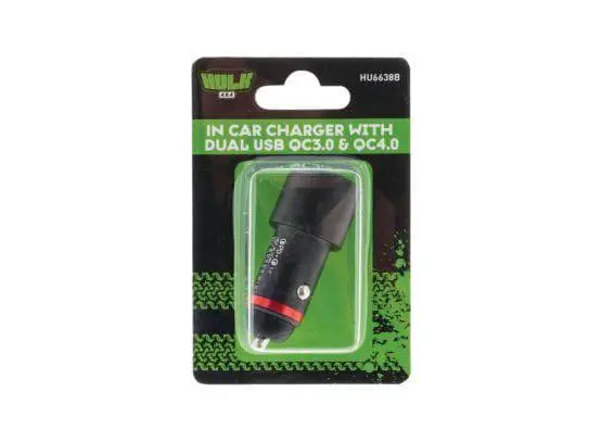 Hulk 4X4 Hu6638b Dual Usb In Car Socket Charger - Usb Type C & Qc3.0 1