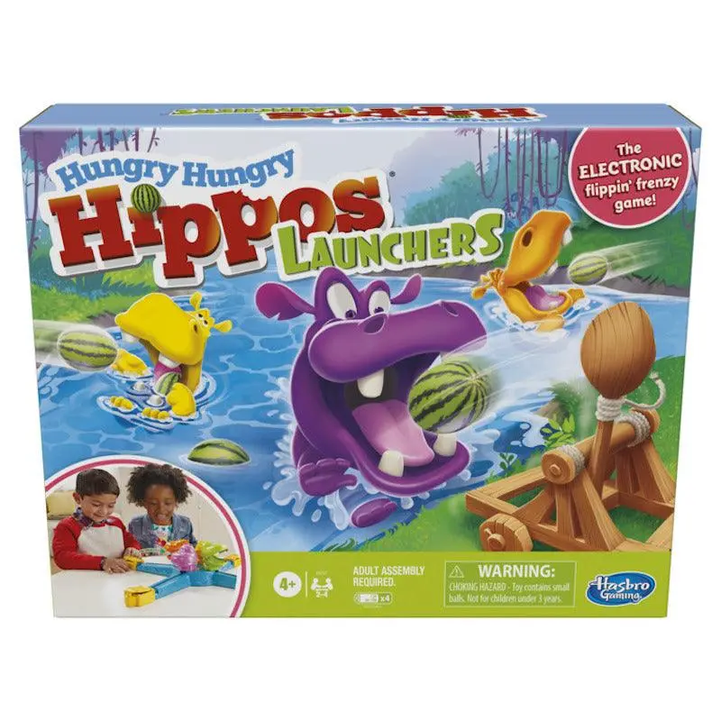Hungry Hungry Hippos Launchers Game For Kids Ages 4 And Up, Electronic Pre-School Game For 2-4 Players 1