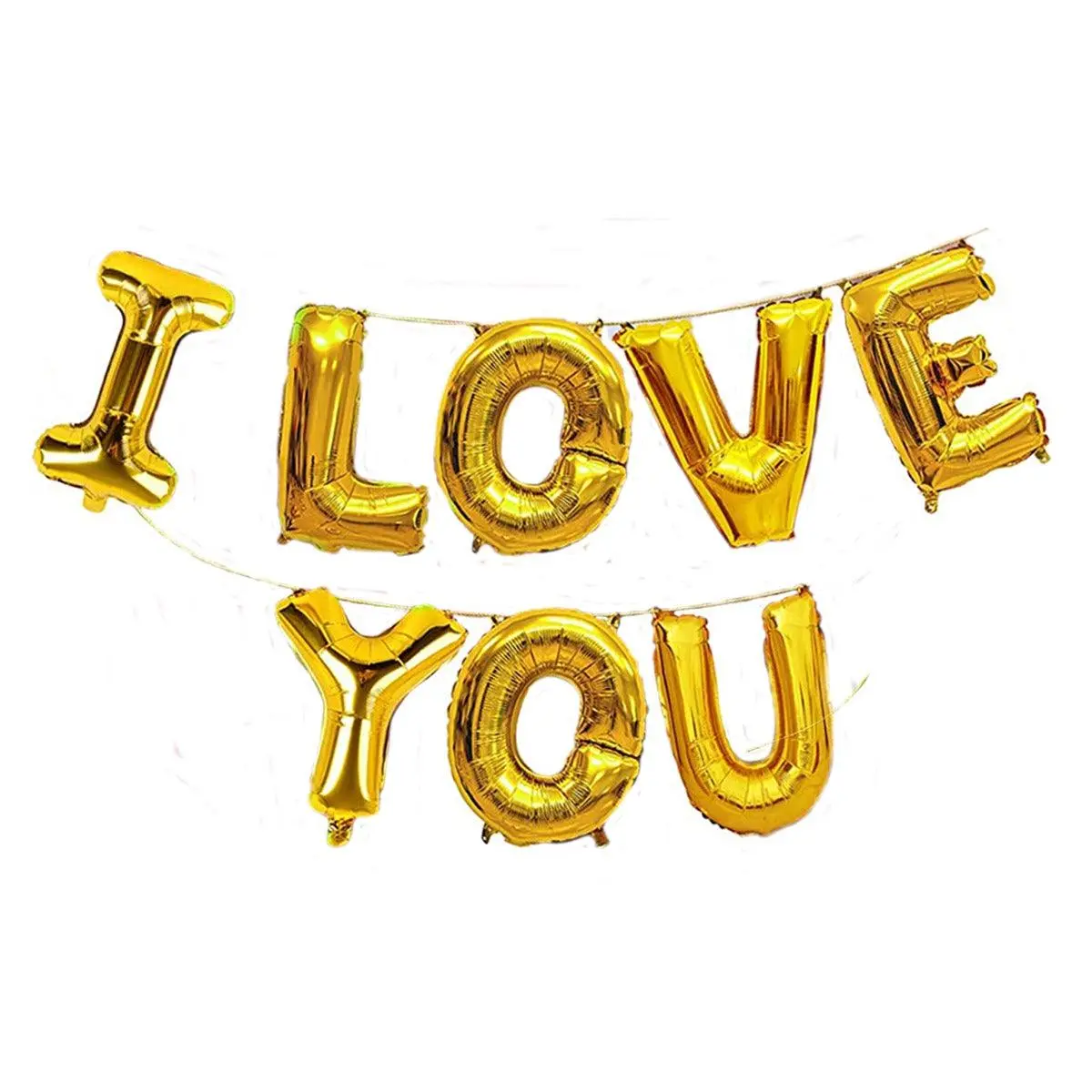 Partycorp Gold I Love You Alphabet/Letter Foil Balloon Banner Decoration Set 1