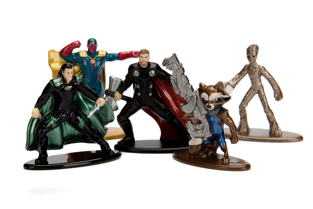 Jada Toys Diecast Nano Metalfigs Marvel Infinity Wars Action Figure - 1.65 Inch (Pack Of 5) 1