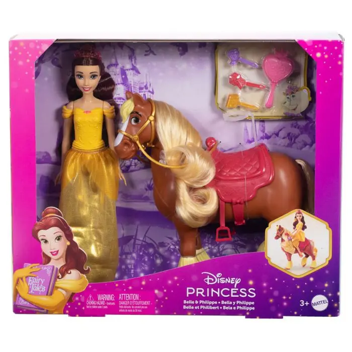 Disney Princess Belle Doll With Horse And Accessories Playset For Kids Ages 3+ 1