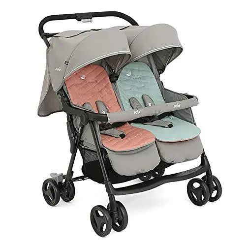 Joie Aire Twin Nectar & Mineral - Double Baby Stroller Rain Cover With Single Touch Brake For Ages 0-3 Years 1