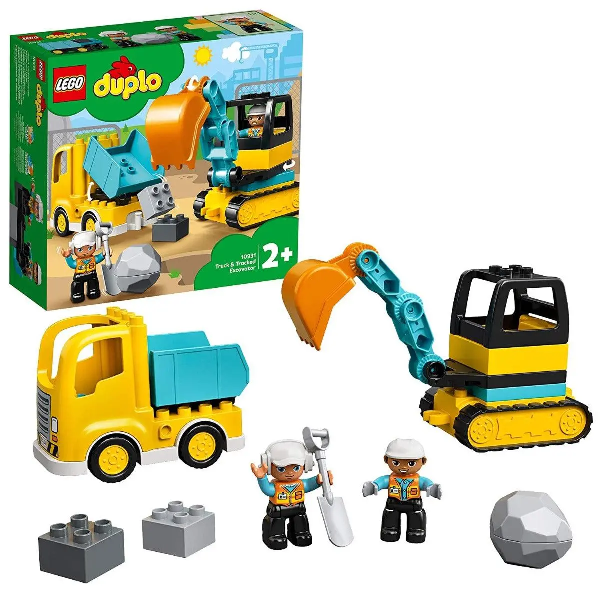Lego Duplo Truck & Tracked Excavator Building Kit For Lids 2+ 1