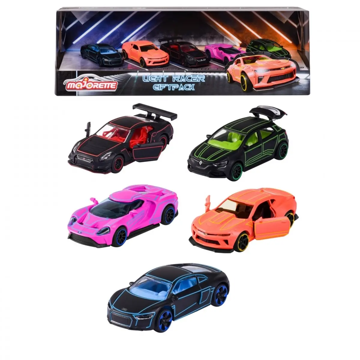 Majorette Light Racer Series 5 Car Gift Set For Kids Ages 3+ 1