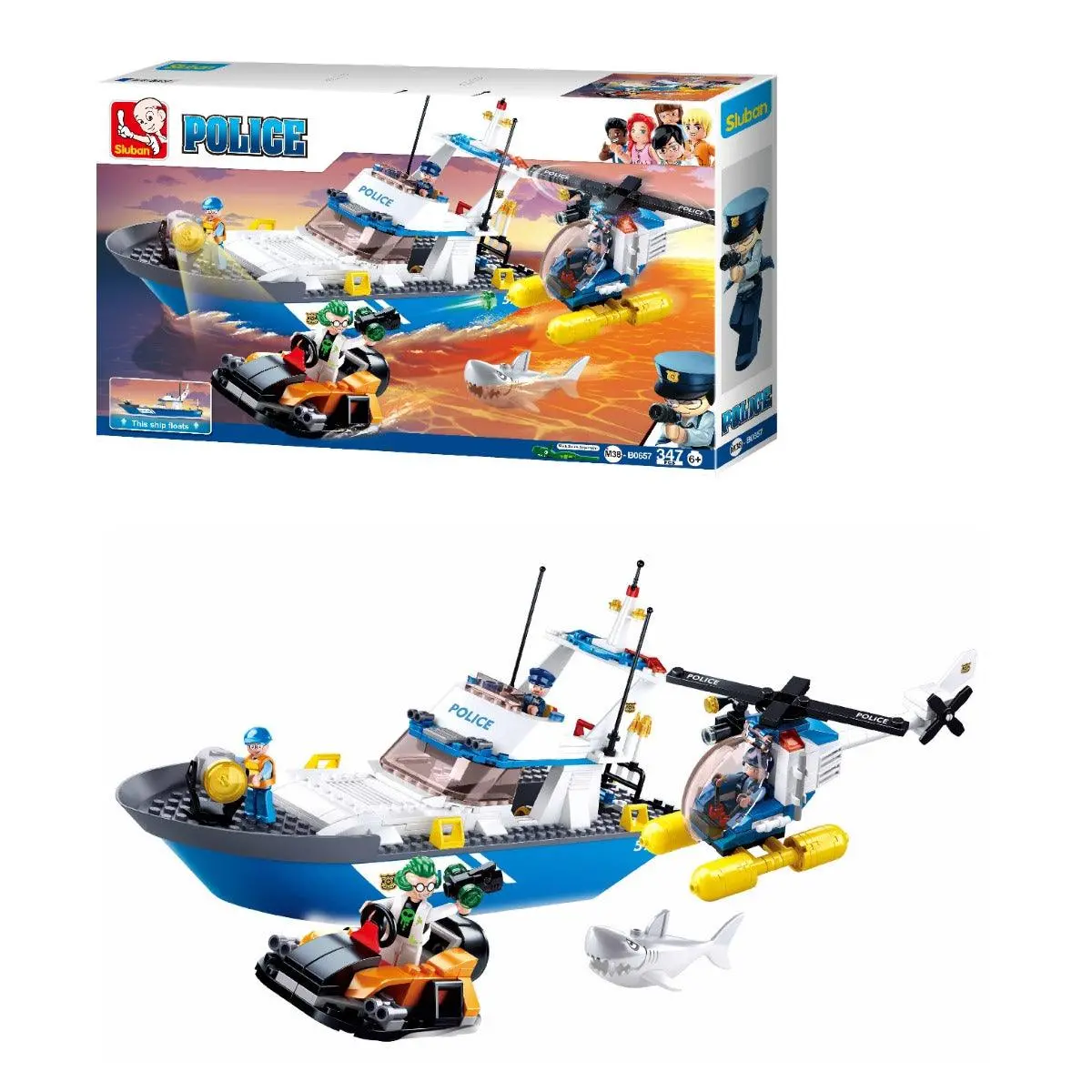 Sluban Land & Sea Police Building Blocks For Ages 6+ 1