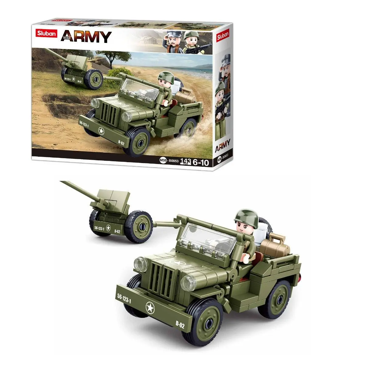 Sluban Wwii-Willys Jeep Building Blocks For Ages 6+ 1