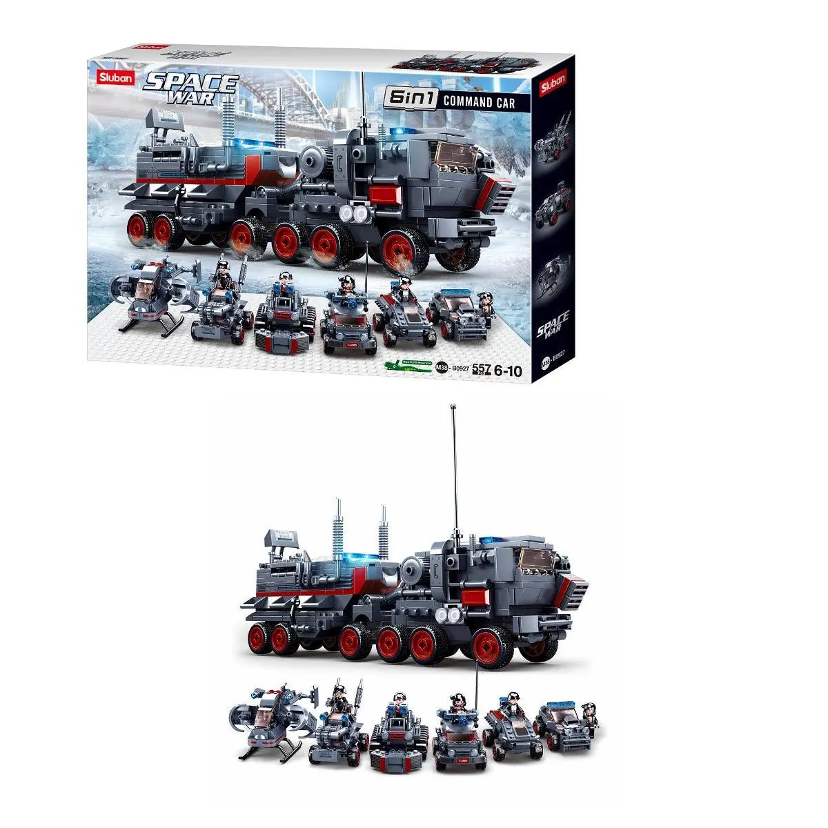 Sluban Command Vehicle 6 Into 1 Building Blocks For Ages 6+ 1