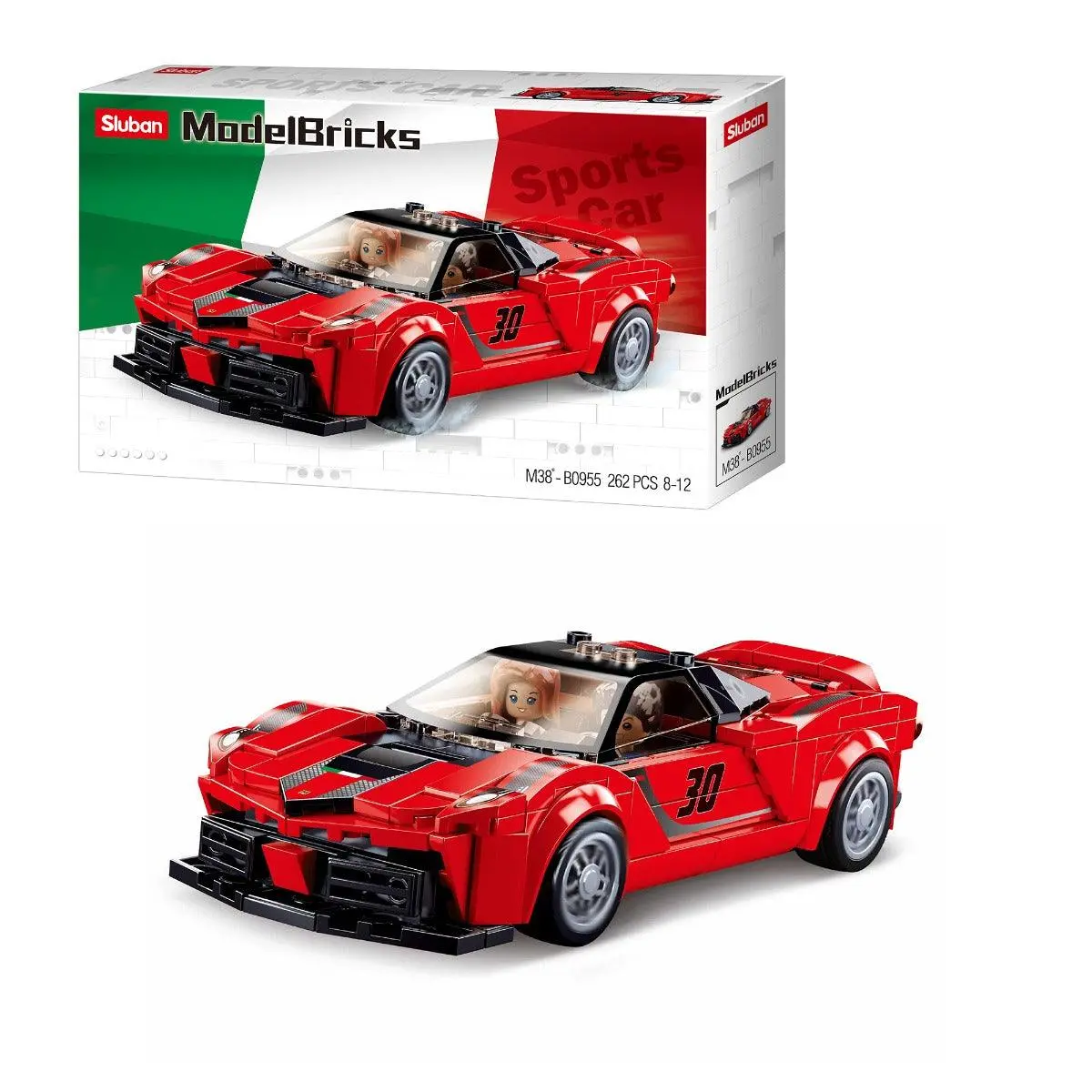 Sluban Racing Car - Red, Building Blocks For Ages 8+ 1