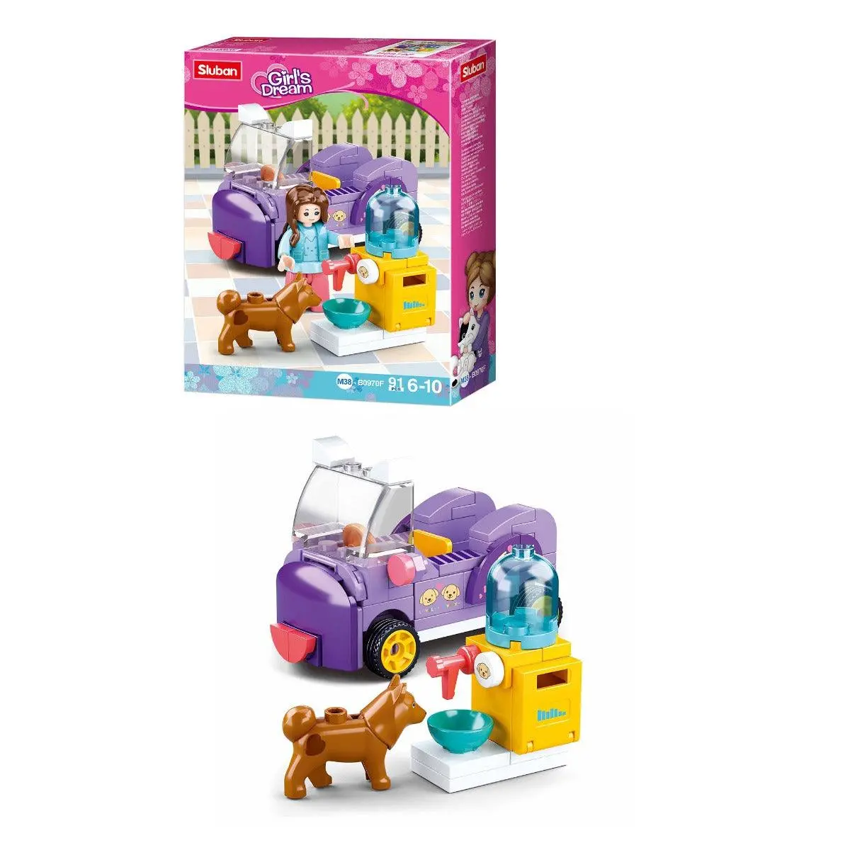 Sluban Dog Feeding Area Building Blocks For Ages 6+ 1