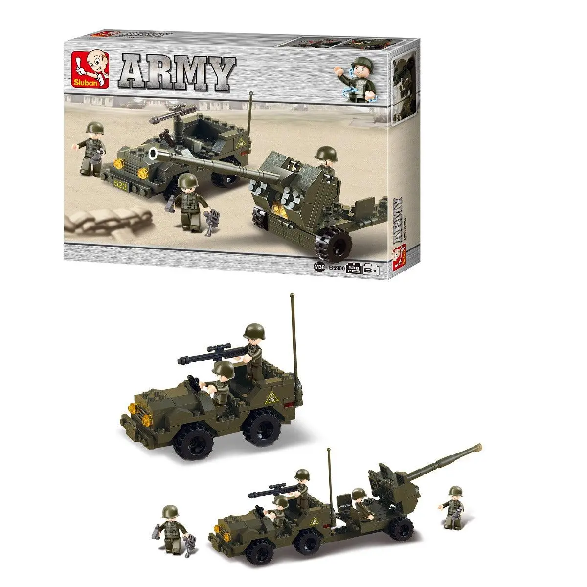 Sluban Land Forces-Antiaircraft Flak Building Blocks For Ages 6+ 1