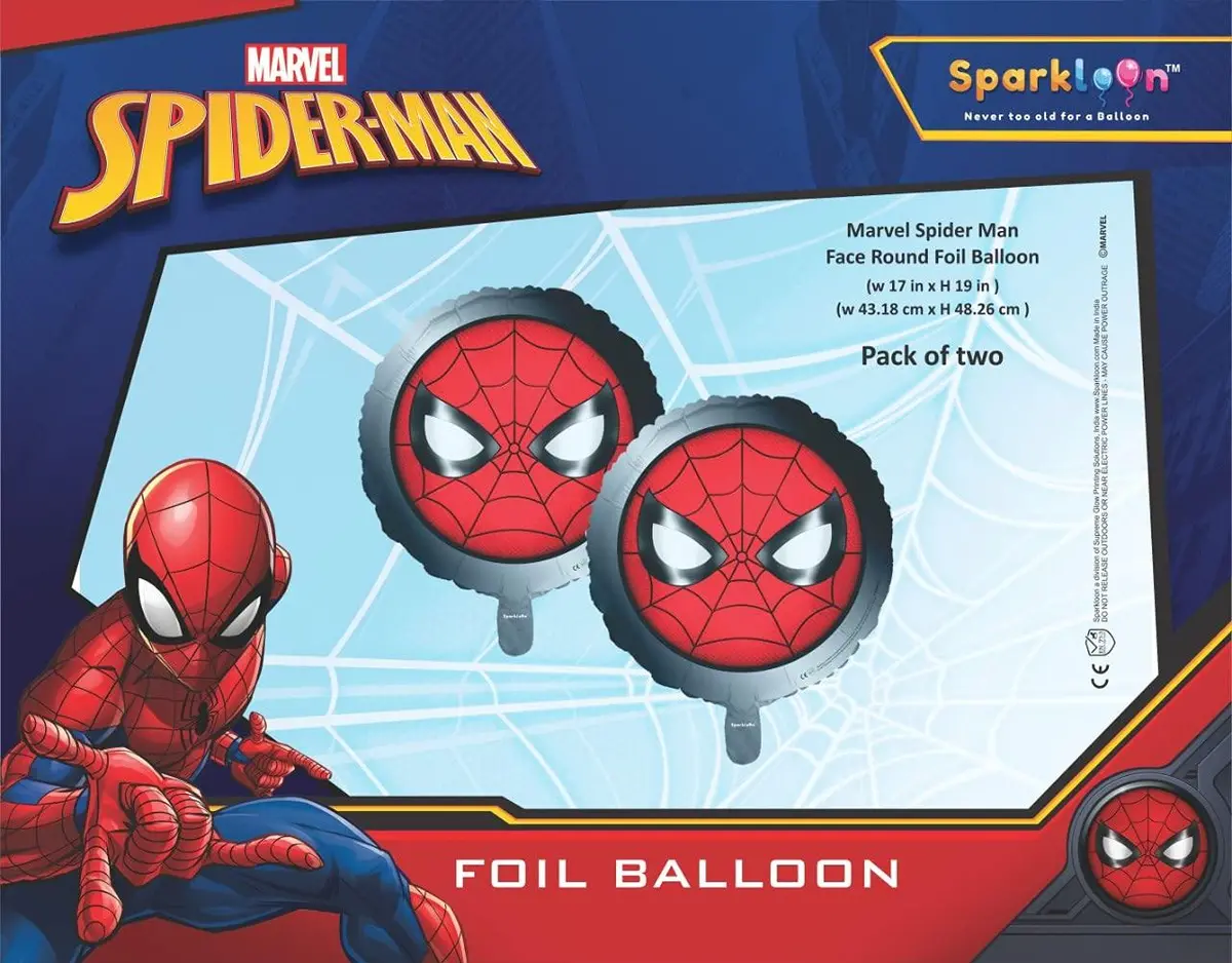Marvel Spider Man Round Foil Balloon, Pack Of 2 2