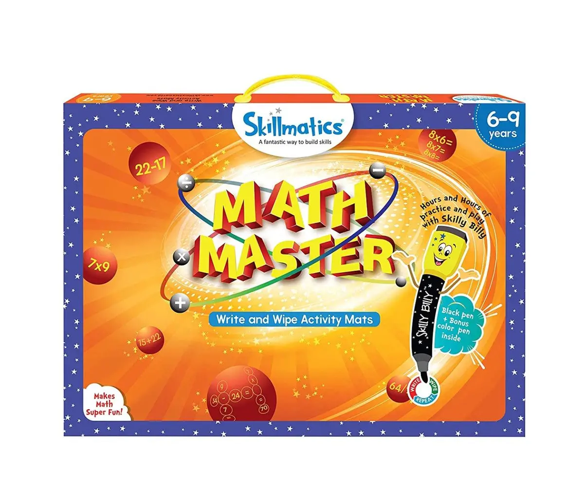 Skillmatics Educational Game : Math Master (6-9 Years) | Creative Fun Activities For Kids | Erasable And Reusable Mats 1