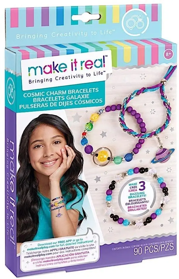 Make It Real Galaxy Jewelry Plastic & Metal Bead Bracelet Kit, Multicolor 1