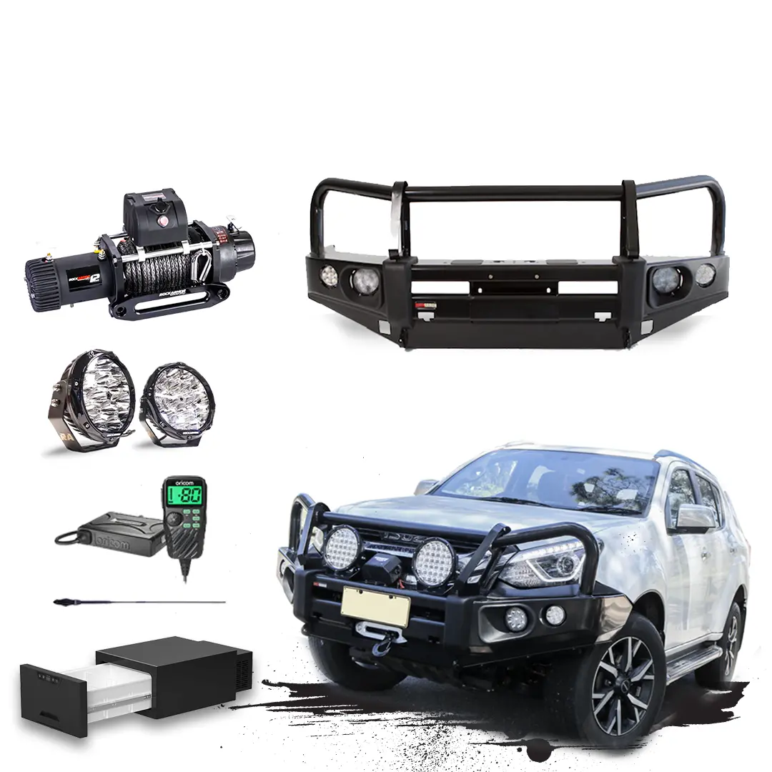 Isuzu Mux Touring Pack Suits: Mux 05/2017 - 07/2021 - Elite Bullbar, Winch, Lights, Uhf + Free Fridge 1