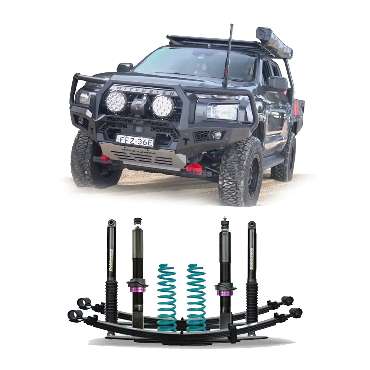 Mv Triton Lift Kit - Dobinsons Ims Shocks + Efs Rear Leaf Springs 1