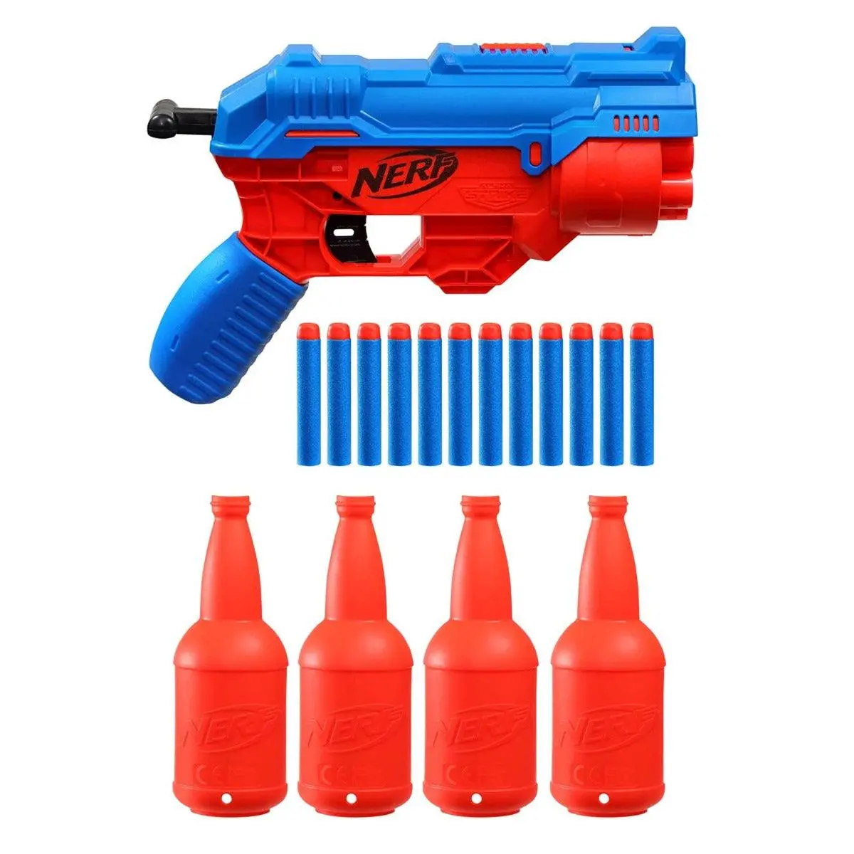 Nerf Alpha Strike Cobra Rc-6 Targeting Set, 17 Pieces, 1 Blaster, 6-Dart Blasting, 4 Half-Targets, 12 Darts 1