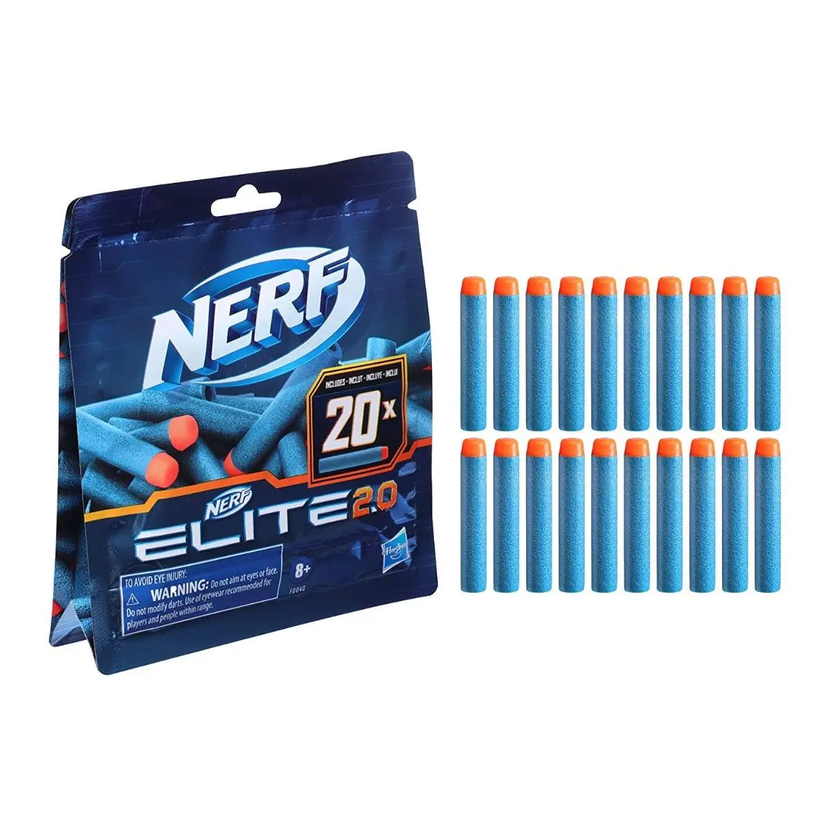 Nerf Elite 2.0 20-Dart Refill Pack, 20 Official Nerf Foam Darts For Nerf Elite 2.0 Blasters, Compatible With All Nerf Elite Blasters 1