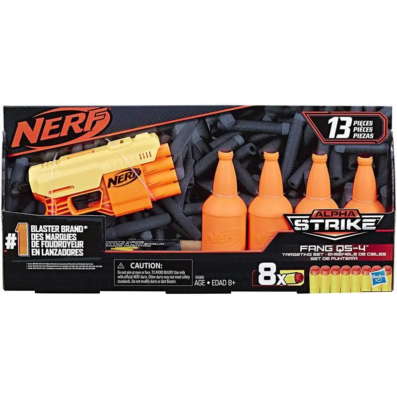 Nerf Fang Qs-4 Targeting Set (Includes Toy Blaster, 4 Half-Targets, And 8 Official Elite Darts For Kids, Teens, Adults 1