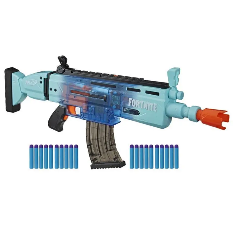 Nerf Fortnite Ar-Rippley Motorized Elite Dart Blaster - 10-Dart Removable Clip, Flip-Up Sights, 20 Official Nerf Elite Darts 1