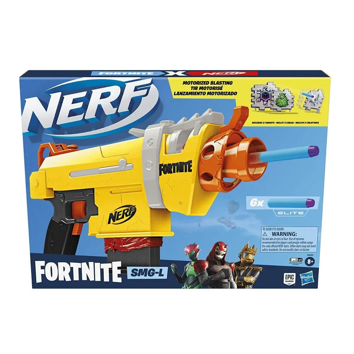 Nerf Fortnite Smg-L Motorised Dart Blaster Includes 3 Targets Comes With 6-Dart Clip And 6 Official Nerf Elite Darts 2