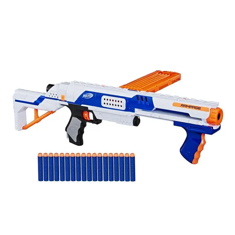 Nerf N-Strike Rampage Slam-Fire Elite Blaster With 18 Official Nerf Elite Darts, 18-Dart Clip, Removable Stock -- For Kids, Teens, Adults 1