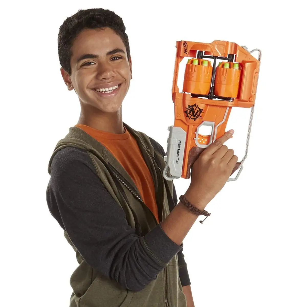 Nerf Zombie Strike Flipfury Blaster 2 Flipping 6-Dart Drums ,12 Nerf Zombie Strike Elite Darts 2