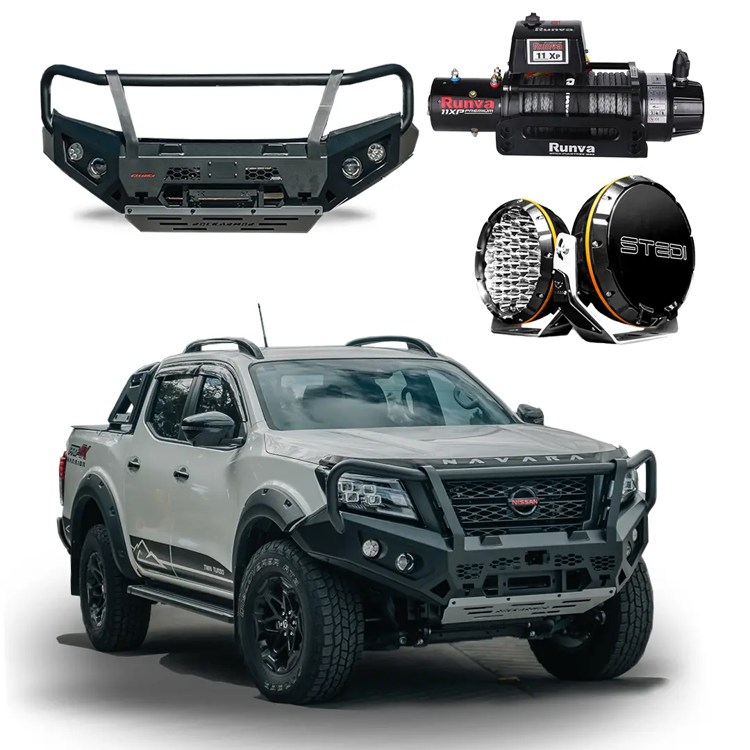 Np300 Bullbar Protek Pack - Gt Bar | Runva Winch | Stedi Lights 1