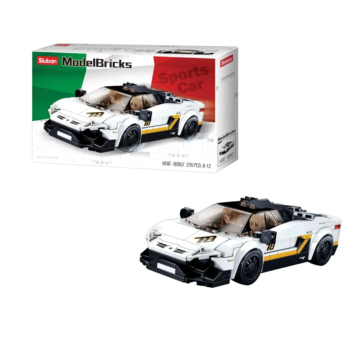 Sluban Racing Car - White, Building Blocks For Ages 6+ 1