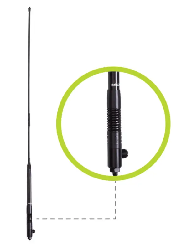 Anu250 Uhf Cb 6.5 Dbi Antenna With Elevated Feed And Flexible Whip 1