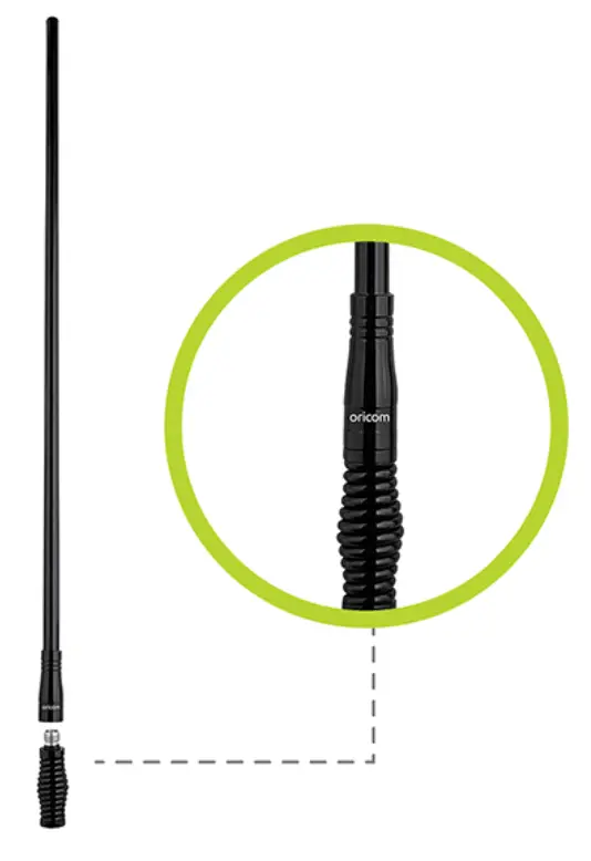 Anu800 6.5Dbi Uhf Cb Antenna With Detachable Fibreglass Pole 1
