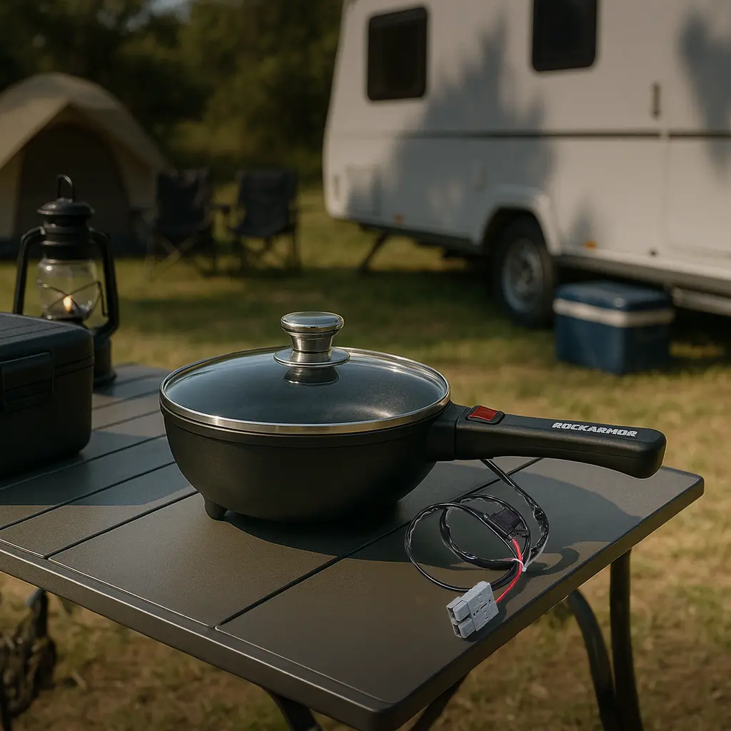 12V Frying Pan - 250W - Anderson Cable - Non Stick Pan 1