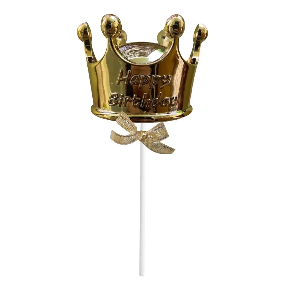 Partycorp Gold Crown Shaped Cake Topper, 1 Pc 1