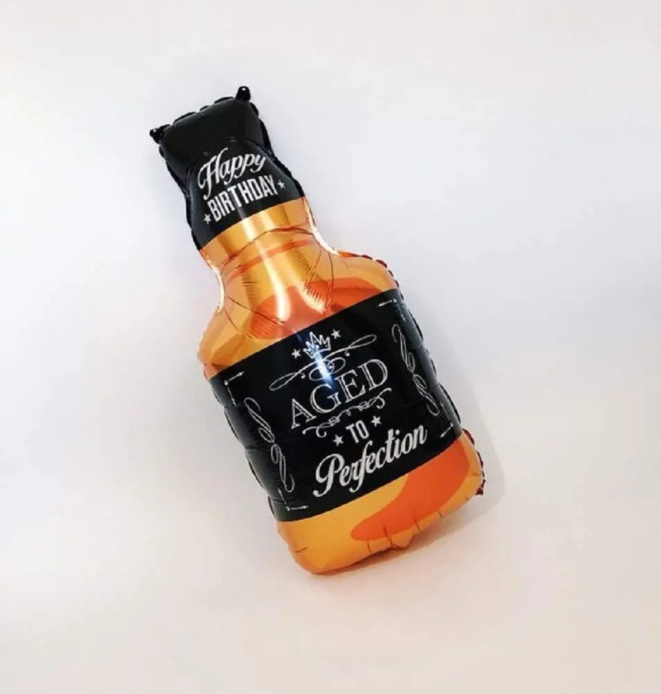 Partycorp Happy Birthday Whiskey Bottle Shaped Foil Balloon For Party Decoration, Pack Of 1 2