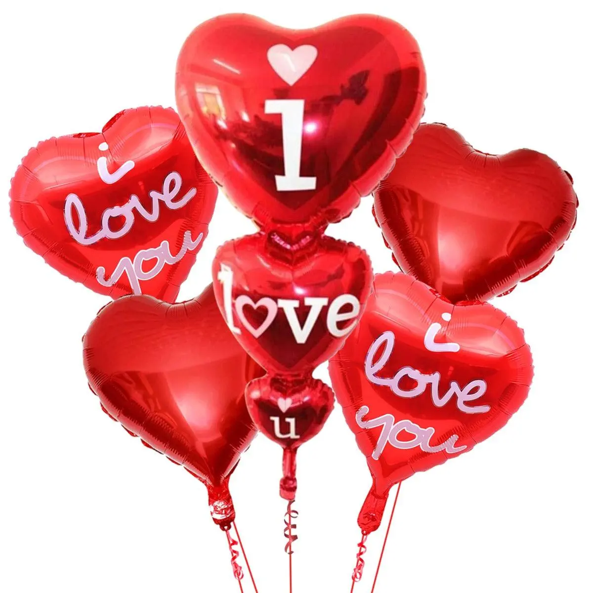 Partycorp I Love You Forever Heart Shaped Foil Balloon Bouquet, Decoration Set, Diy Pack Of 5 1