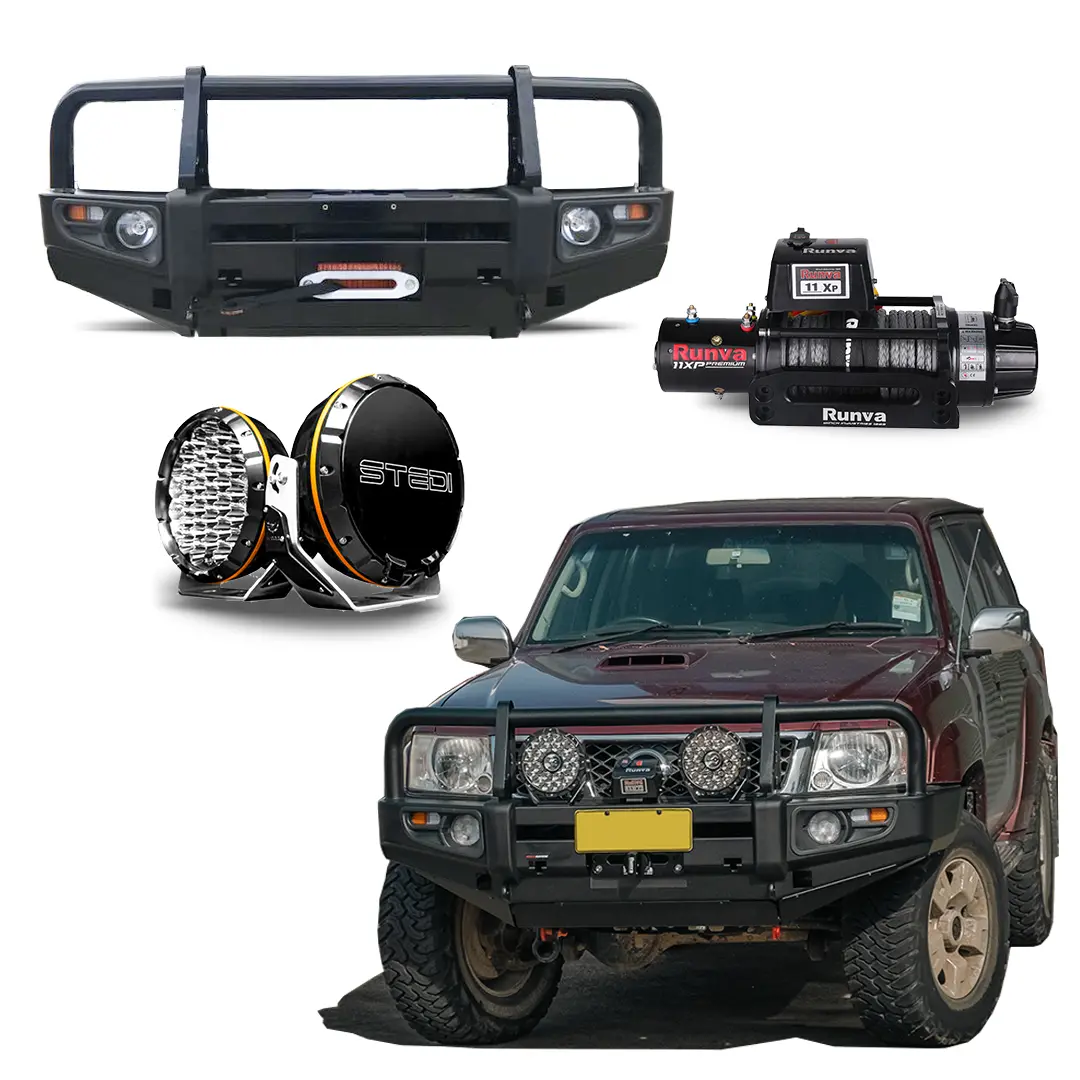 Gu Patrol S4+ Protek Pack | Bull Bar Winch Lights 1