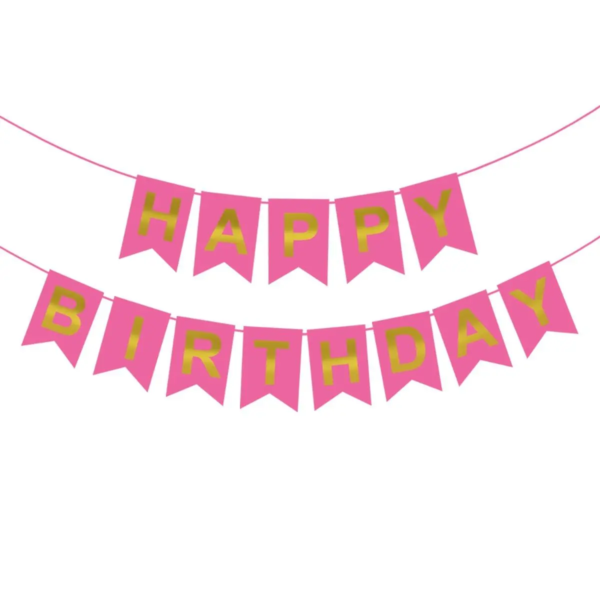 Partycorp Pink & Gold Happy Birthday Printed Wall Banner Decoration For All Ages, Birthday Party Supplies 1