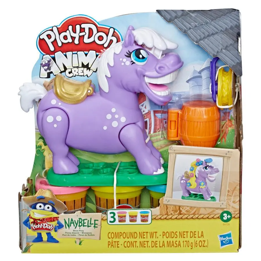 Play-Doh Animal Crew Naybelle Show Pony Farm Animal Playset With 3 Non-Toxic Colors 1