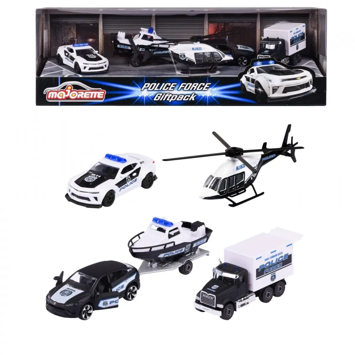 Majorette Police Force Black And White 4 Car Gift Set For Kids Ages 3+ 1
