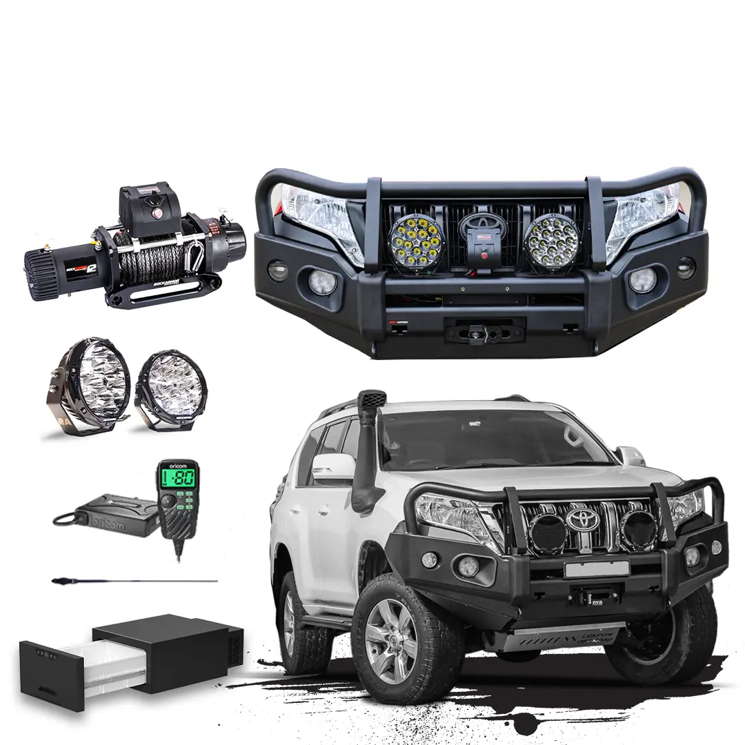 Prado 150 Touring Pack Suits: Prado 150 2013-2017 - Bullbar, Winch, Lights, Uhf + Free Fridge 1