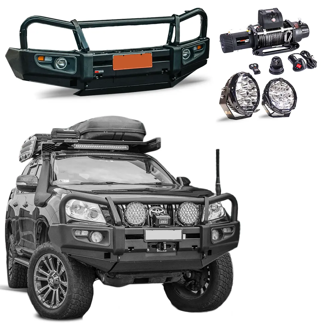 Prado 150 Frontal Pack Bull Bar Winch Led Lights Suits: 1/2009 - 10/2013 1