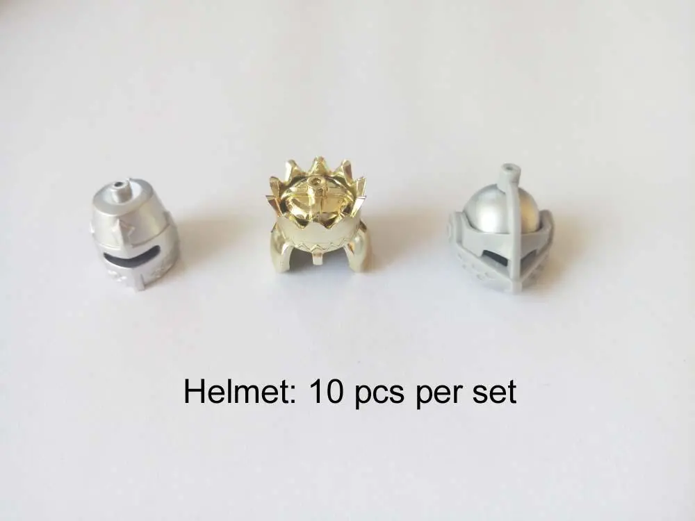 Helmet Armor Shield Weapon Castle Knight Crown King Dragon Hat Crash Helmets Accessory Building Block Brick Assemble Particles Lego 22