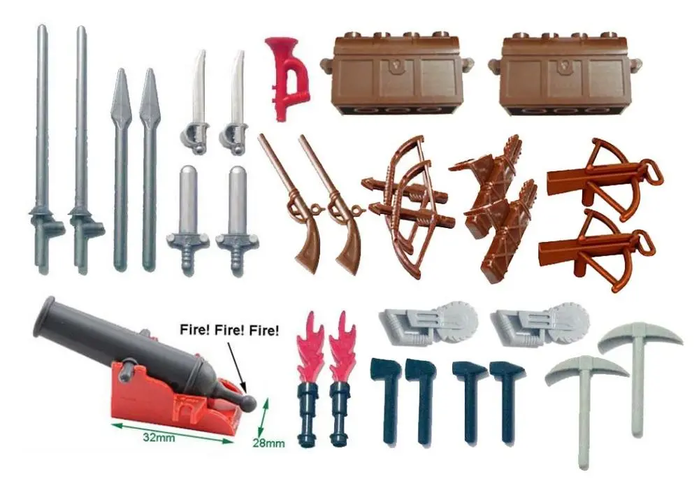 Weapon Sword For Ninja Darth Vader Trooper Castle Knight Shield Spear Crossbow Building Block Figures 1