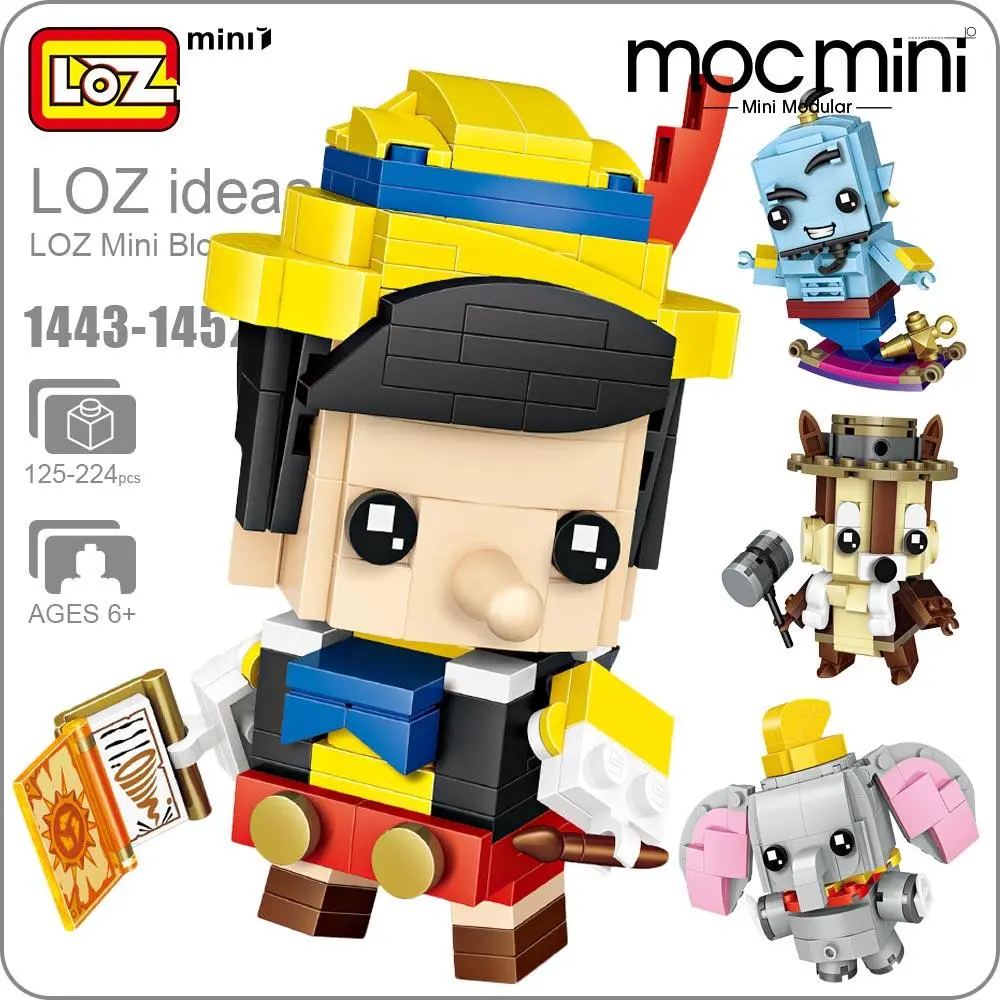 Loz Mini Blocks Figure Cartoon Squirrel Mermaid Bear Princess Robot Cowboy Elephant 1
