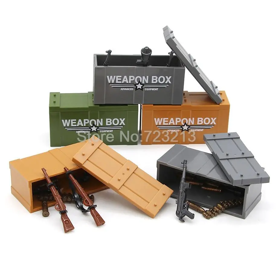 Lego Weapon Box For Military Figure Set Parts Moc Accessories Swat 1